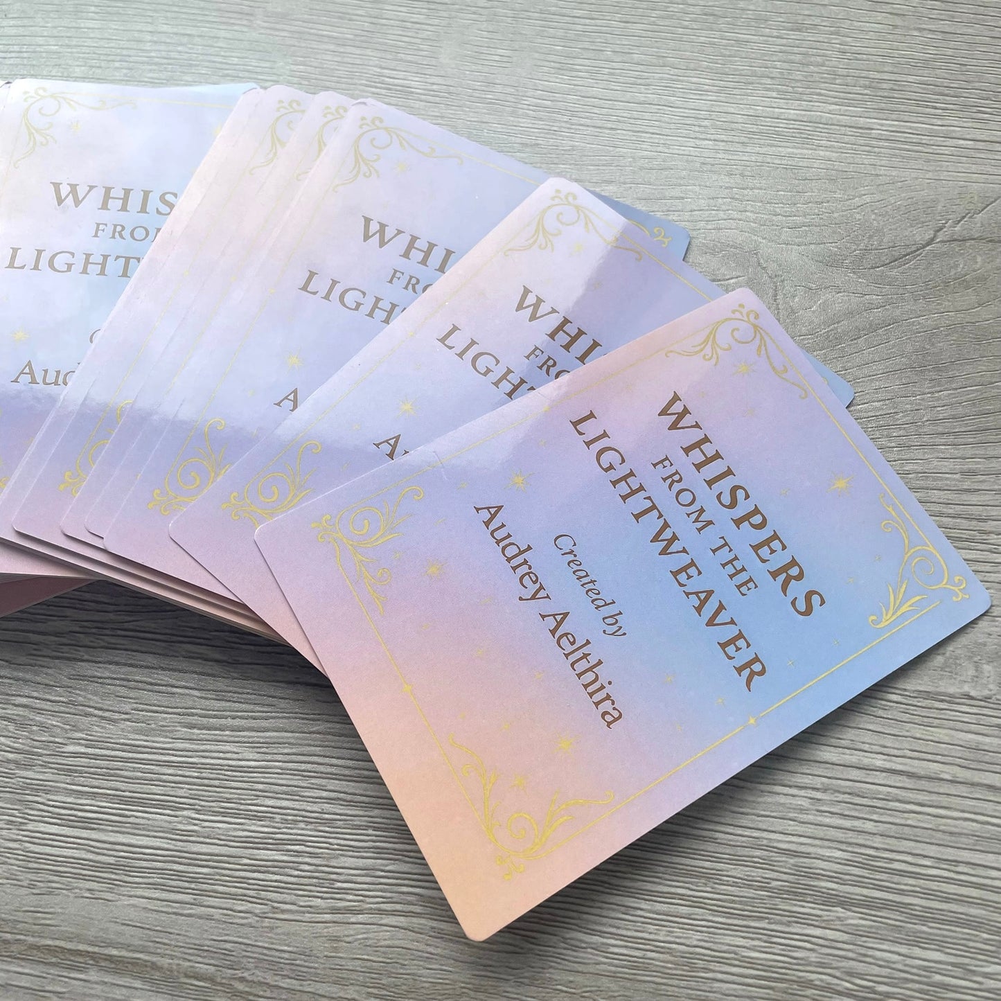 Whispers from the Lightweaver, An Oracle Card Deck by Audrey Aelthira (Pre-Order) with FREE Crystal Wish Tree Bottle