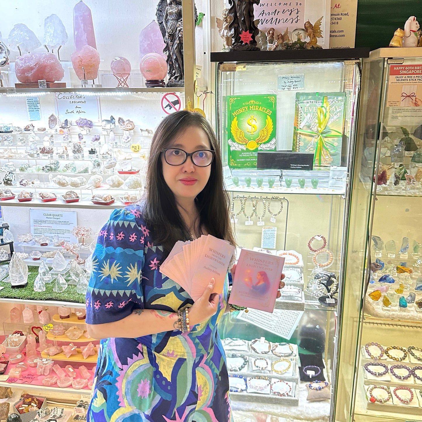 Whispers from the Lightweaver, An Oracle Card Deck by Audrey Aelthira (Pre-Order) with FREE Crystal Wish Tree Bottle