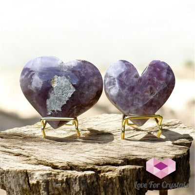 Amethyst Agate Handcarved Hearts (Brazil) Carved crystal