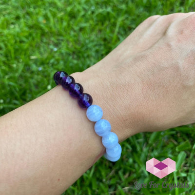Aquarius Zodiac Remedy Bracelet (Blue Lace Agate& Amethyst)