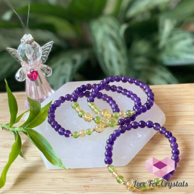 Attract Abundance Bracelet (Citrine Amethyst Peridot With 14K Gold-Filled Beads)