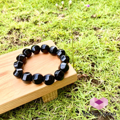 Black Onyx 10Mm Faceted Bracelet