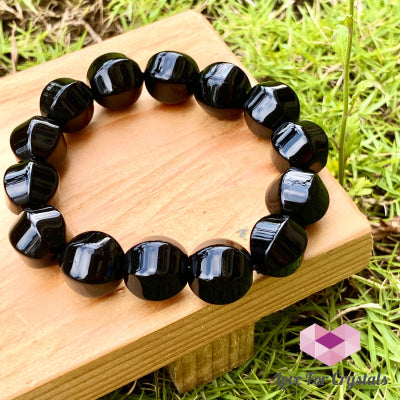 Black Onyx 10Mm Faceted Bracelet