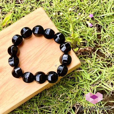 Black Onyx 10Mm Faceted Bracelet
