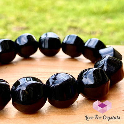Black Onyx 10Mm Faceted Bracelet