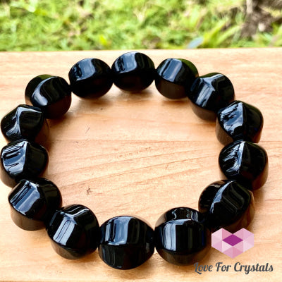 Black Onyx 10Mm Faceted Bracelet