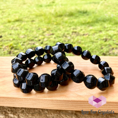 Black Onyx 10Mm Faceted Bracelet