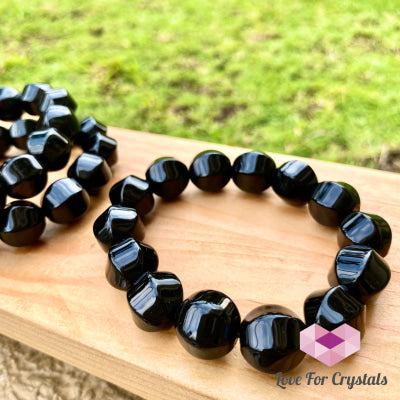 Black Onyx 10Mm Faceted Bracelet