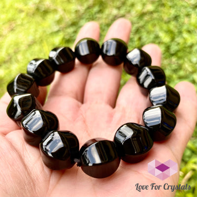 Black Onyx 10Mm Faceted Bracelet