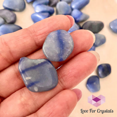 Blue Aventurine Tumbled Quartz Crystal (Brazil) Pack Of 2 (10-15Mm)