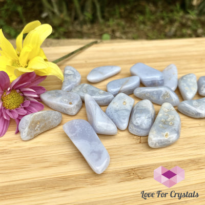 Blue Lace Agate Tumbed (South Africa) Pack Of 3 (20Mm) Tumbled