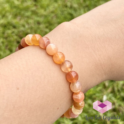 Carnelian Flower Agate 8Mm Bracelet (Brazil)
