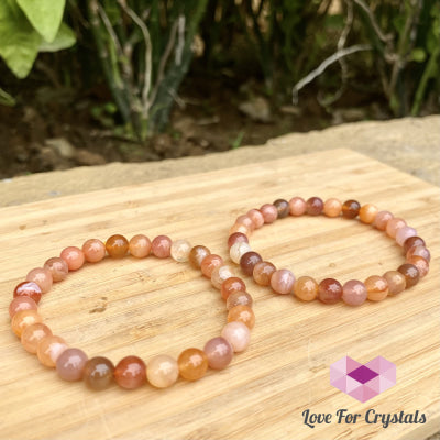 Carnelian Flower Agate 8Mm Bracelet (Brazil)