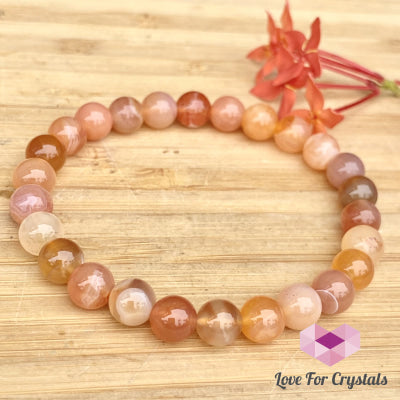 Carnelian Flower Agate 8Mm Bracelet (Brazil) 6