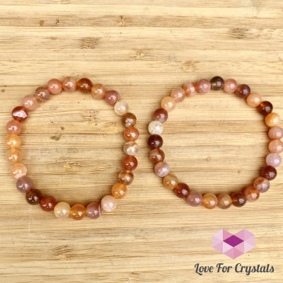 Carnelian Flower Agate 8Mm Bracelet (Brazil)