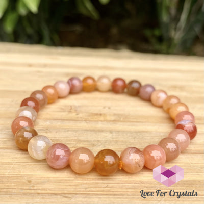 Carnelian Flower Agate 8Mm Bracelet (Brazil)