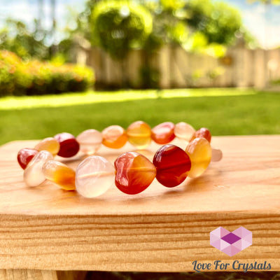 Carnelian Hearts Gemstone Energy Bracelet (10Mm)