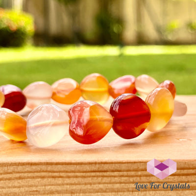 Carnelian Hearts Gemstone Energy Bracelet (10Mm)