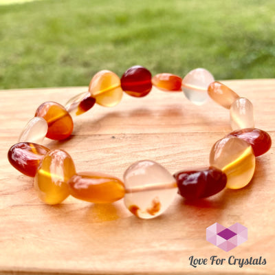 Carnelian Hearts Gemstone Energy Bracelet (10Mm)