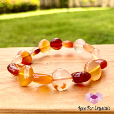 Carnelian Hearts Gemstone Energy Bracelet (10Mm)