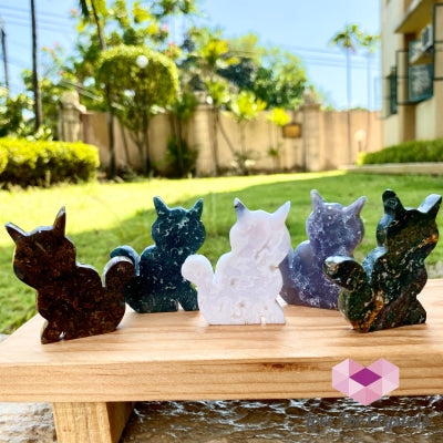 Cat Hand Carved Crystals 55-60Mm Crystals