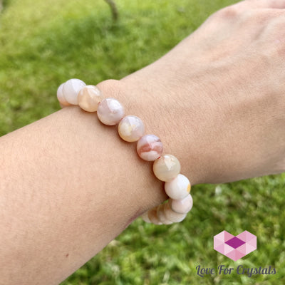 Cherry Blossom Flower Agate Bracelet (Madagascar)8Mm