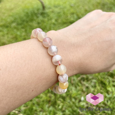 Cherry Blossom Flower Agate Bracelet (Madagascar)8Mm