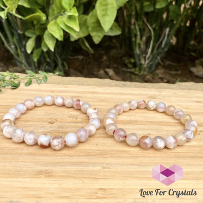 Cherry Blossom Flower Agate Bracelet (Madagascar)8Mm