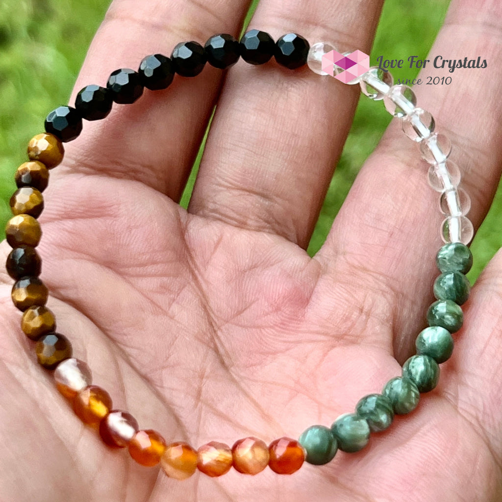 Feng Shui 5-Element Crystal Remedy Bracelet (4Mm) 7.5