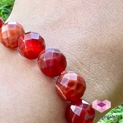 Mexican Fire Opal 8Mm Faceted Bracelet 6.0