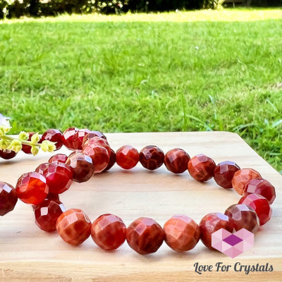 Mexican Fire Opal 8Mm Faceted Bracelet 6.5
