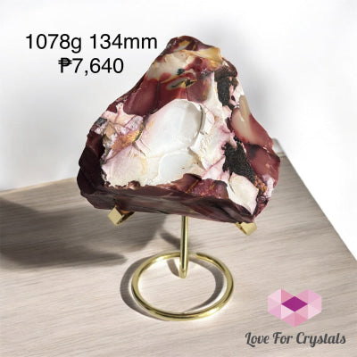 Mookaite Jasper Large Raw with Stand 1078g 134mm Raw Crystal