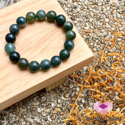 Moss Agate Bracelet 10Mm (Wealth)