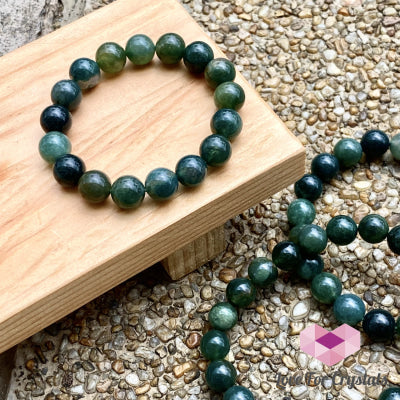 Moss Agate Bracelet 10Mm (Wealth)