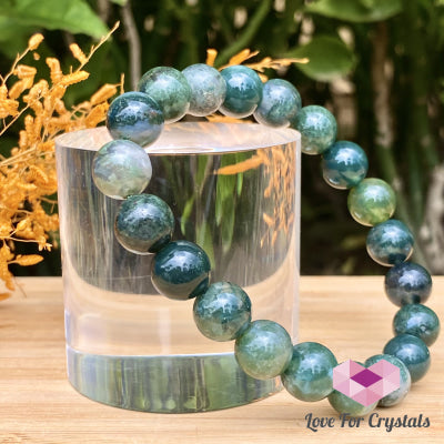 Moss Agate Bracelet 10Mm (Wealth)