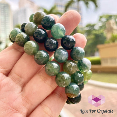 Moss Agate Bracelet 10Mm (Wealth)