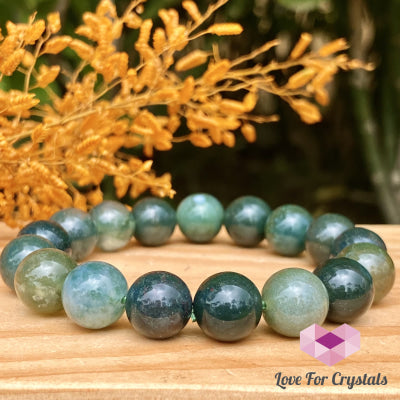 Moss Agate Bracelet 10Mm (Wealth)