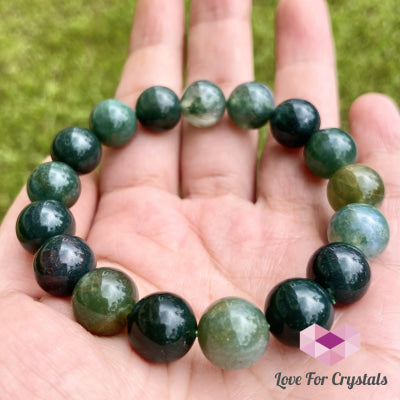 Moss Agate Bracelet 10Mm (Wealth)