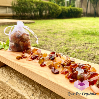 Natural Agate Chips In A Pouch Tumbled