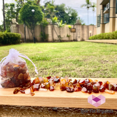 Natural Agate Chips In A Pouch Tumbled