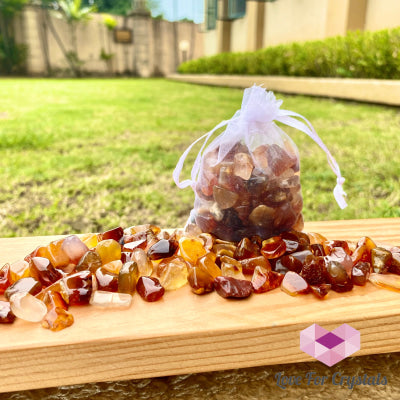 Natural Agate Chips In A Pouch Tumbled