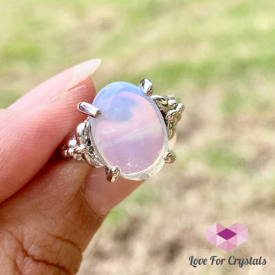 Opalite Oval Ring (Zinc Alloy Metal) Size 6.5
