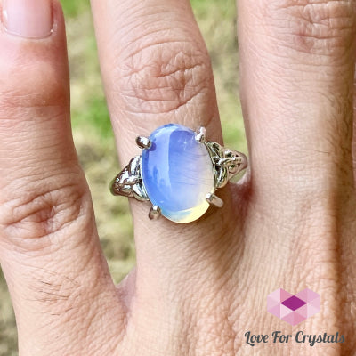Opalite Oval Ring (Zinc Alloy Metal) Size 8