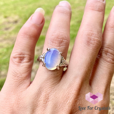 Opalite Oval Ring (Zinc Alloy Metal) Size 7