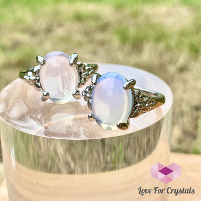Opalite Oval Ring (Zinc Alloy Metal) Size 9