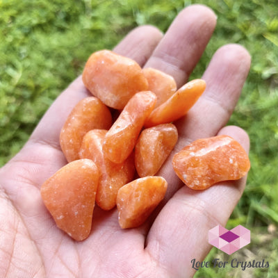 Orange Calcite Tumbled Stones (Brazil)