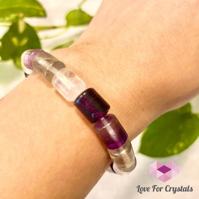 Rainbow Fluorite Cylinder Bracelet 5.5