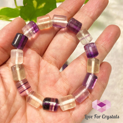 Rainbow Fluorite Cylinder Bracelet 6.5