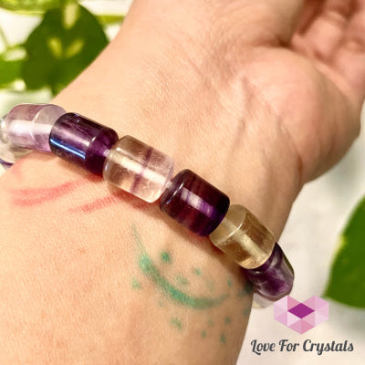 Rainbow Fluorite Cylinder Bracelet