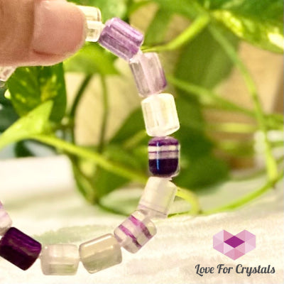 Rainbow Fluorite Cylinder Bracelet 7.0